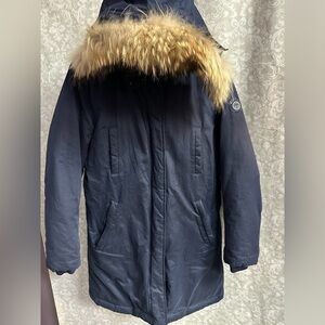 Tory Burch women’s Navy Mid Length Coat